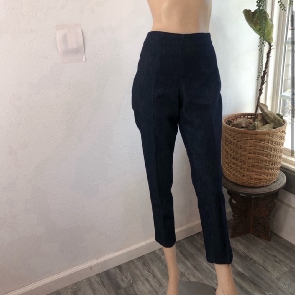 J.Jill DPBLUEWASH capris mid rise side zipper size:8